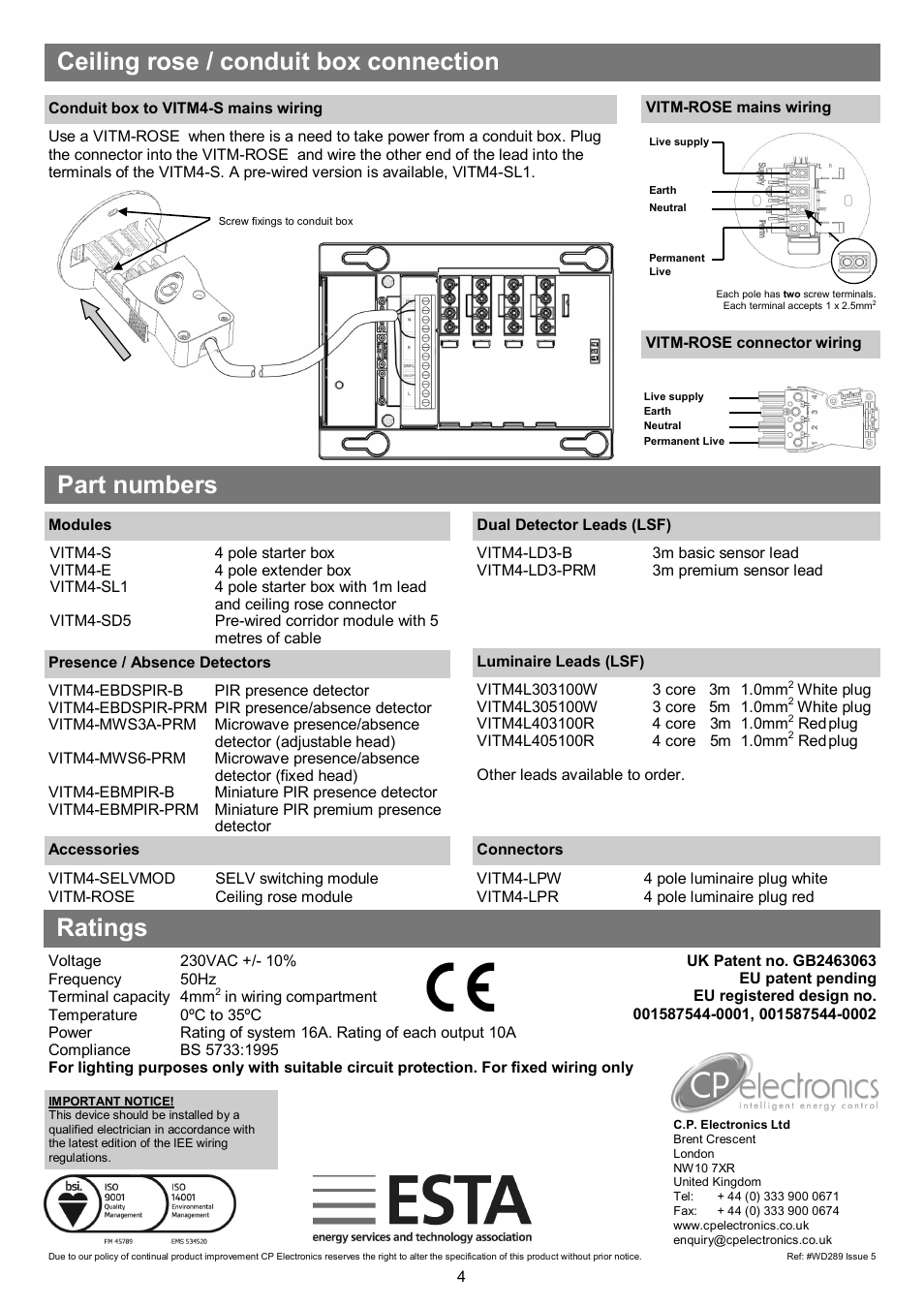 CP Electronics VITM4 User Manual | Page 4 / 4