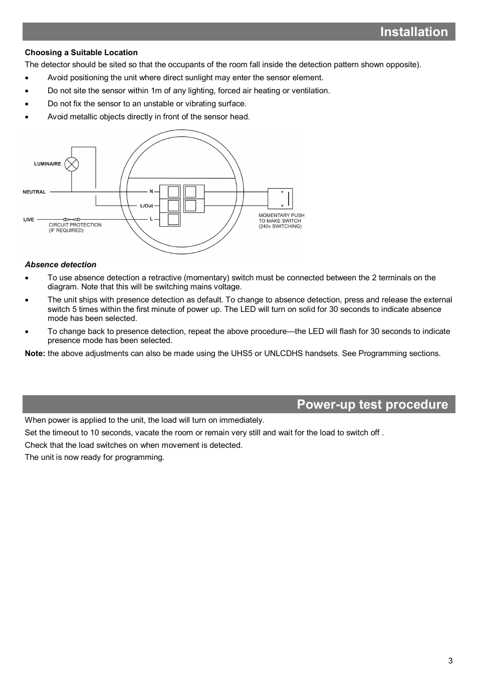 Installation, Power-up test procedure | CP Electronics VITM4-MWS6-PRM User Manual | Page 3 / 8