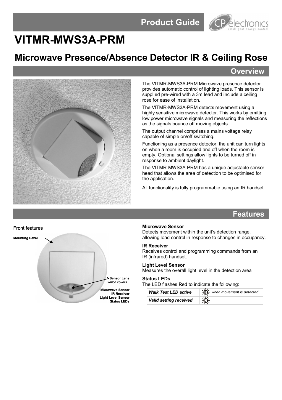 CP Electronics VITMR-MWS3A-PRM User Manual | 8 pages