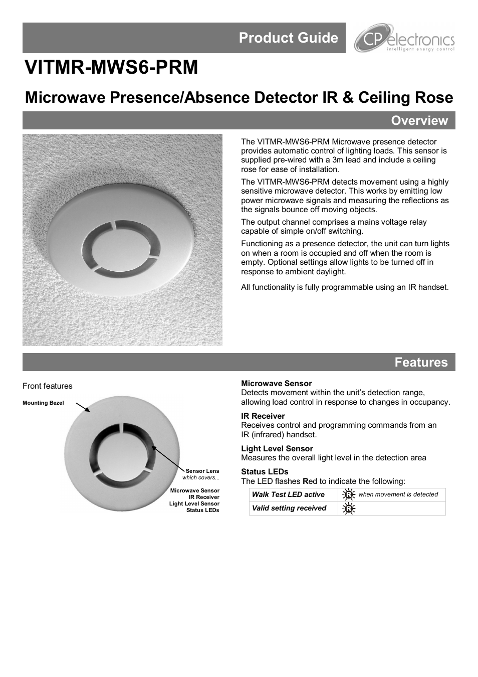 CP Electronics VITMR-MWS6-PRM User Manual | 8 pages