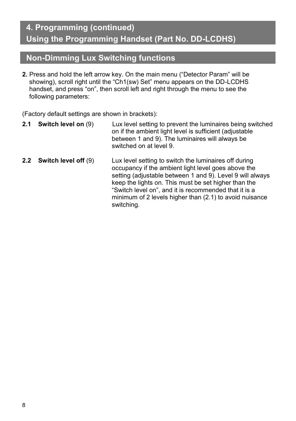 Programming (continued) | CP Electronics VITP-IR User Manual | Page 8 / 12