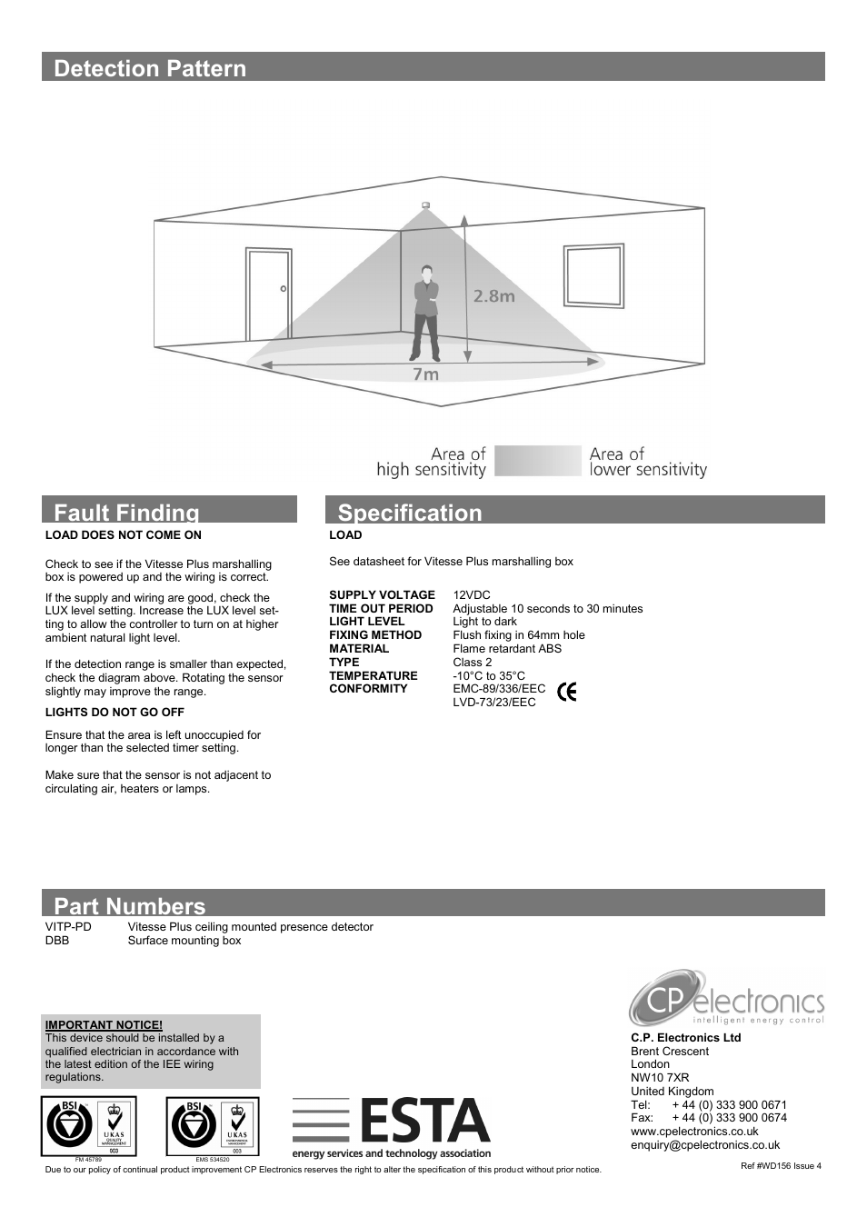 CP Electronics VITP-PD User Manual | Page 2 / 2