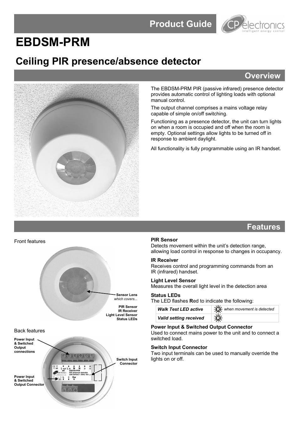 CP Electronics EBDSM-PRM User Manual | 8 pages