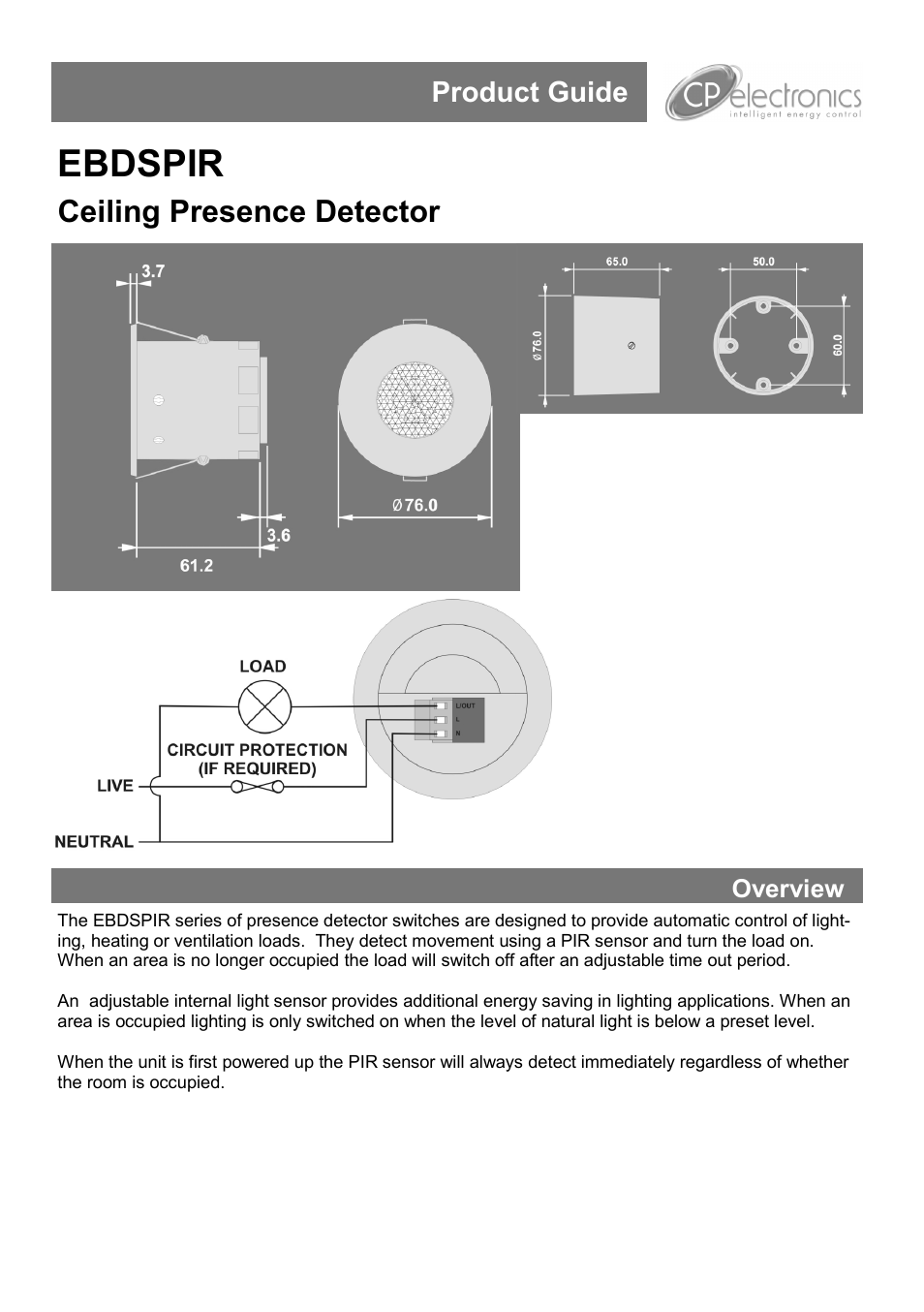 CP Electronics EBDSPIR User Manual | 4 pages