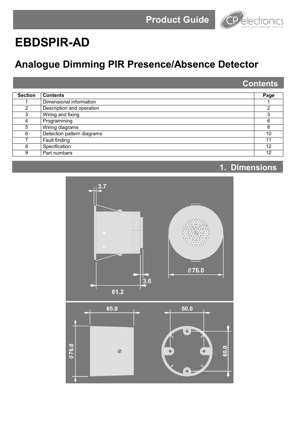 CP Electronics EBDSPIR-AD User Manual | 12 pages