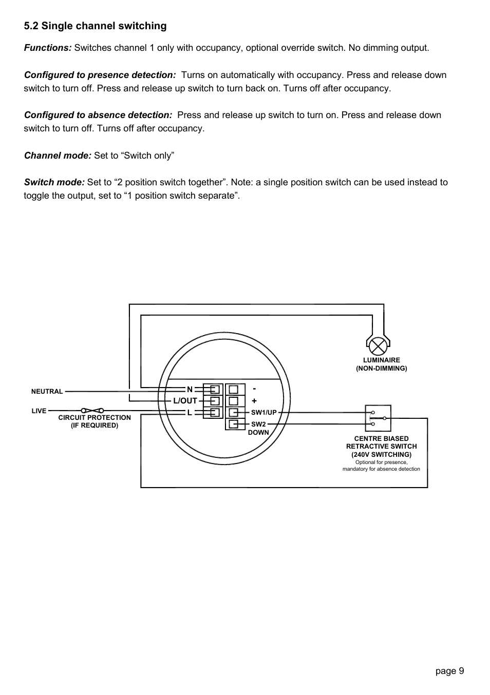 2 single channel switching, Page 9 | CP Electronics EBDSPIR-AD User Manual | Page 9 / 12