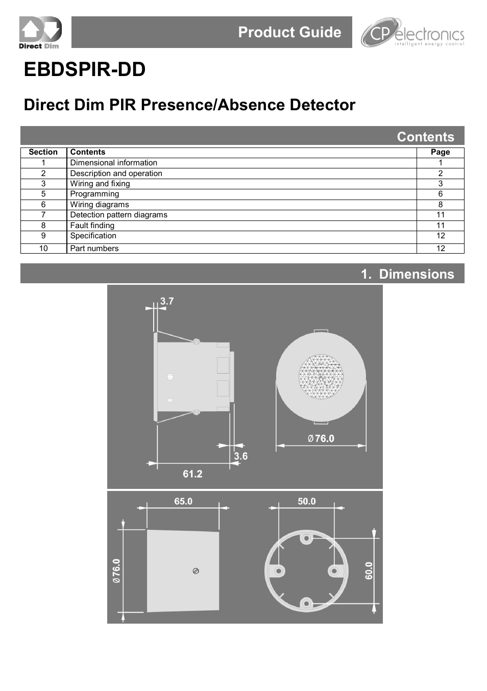 CP Electronics EBDSPIR-DD User Manual | 12 pages