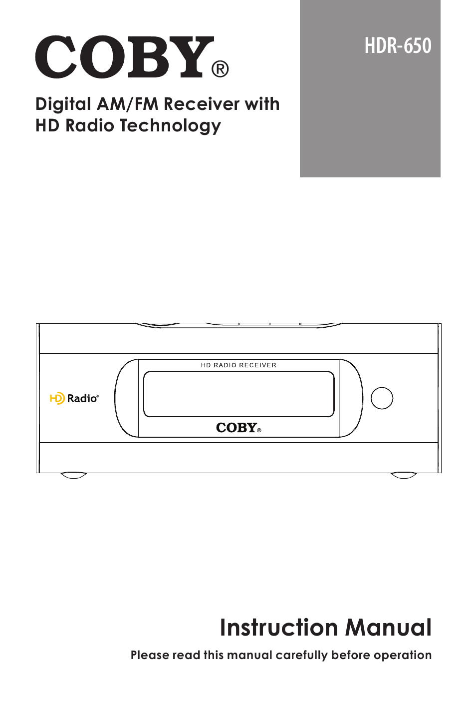 COBY electronic HDR-650 User Manual | 28 pages