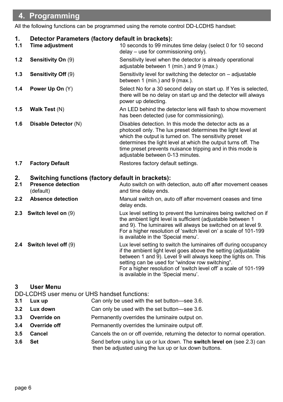 Programming | CP Electronics EBDSPIR-PRM User Manual | Page 6 / 8