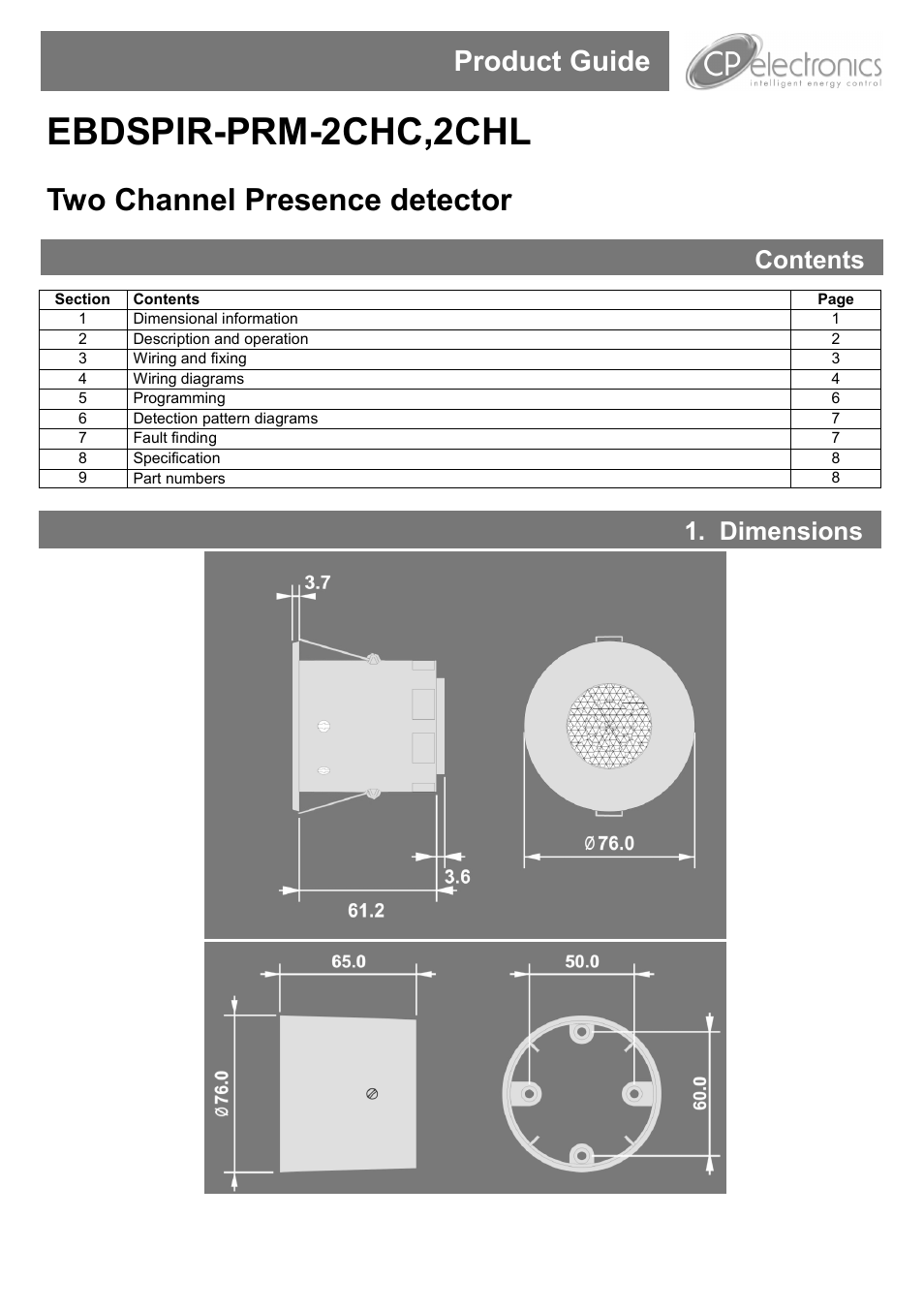 CP Electronics EBDSPIR-PRM-2CHC User Manual | 8 pages