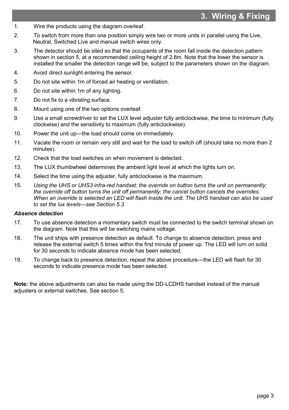 Wiring & fixing | CP Electronics EBDSPIR-PRM-2CHC User Manual | Page 3 / 8