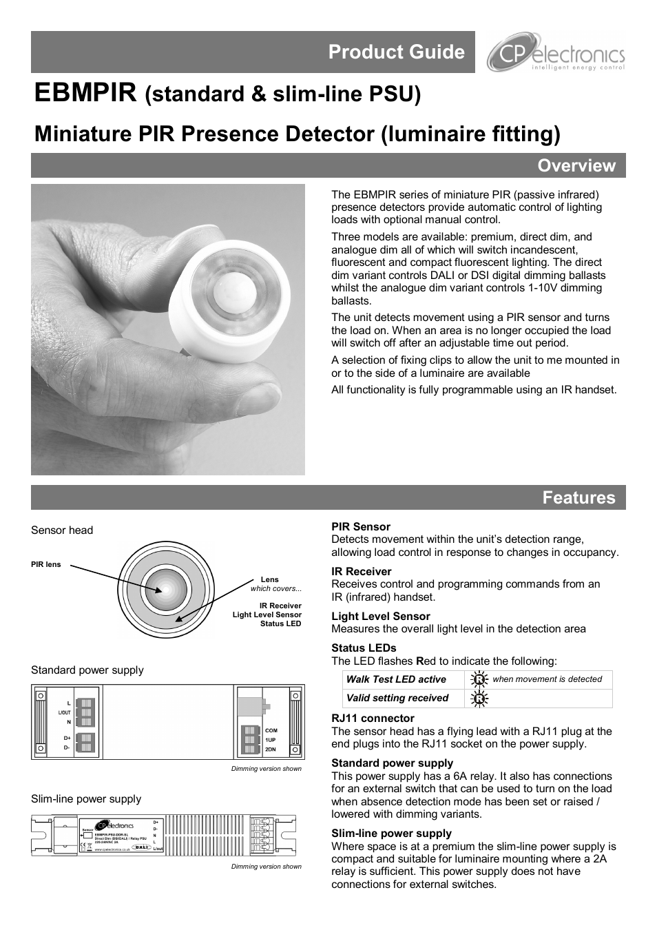 CP Electronics EBMPIR User Manual | 12 pages