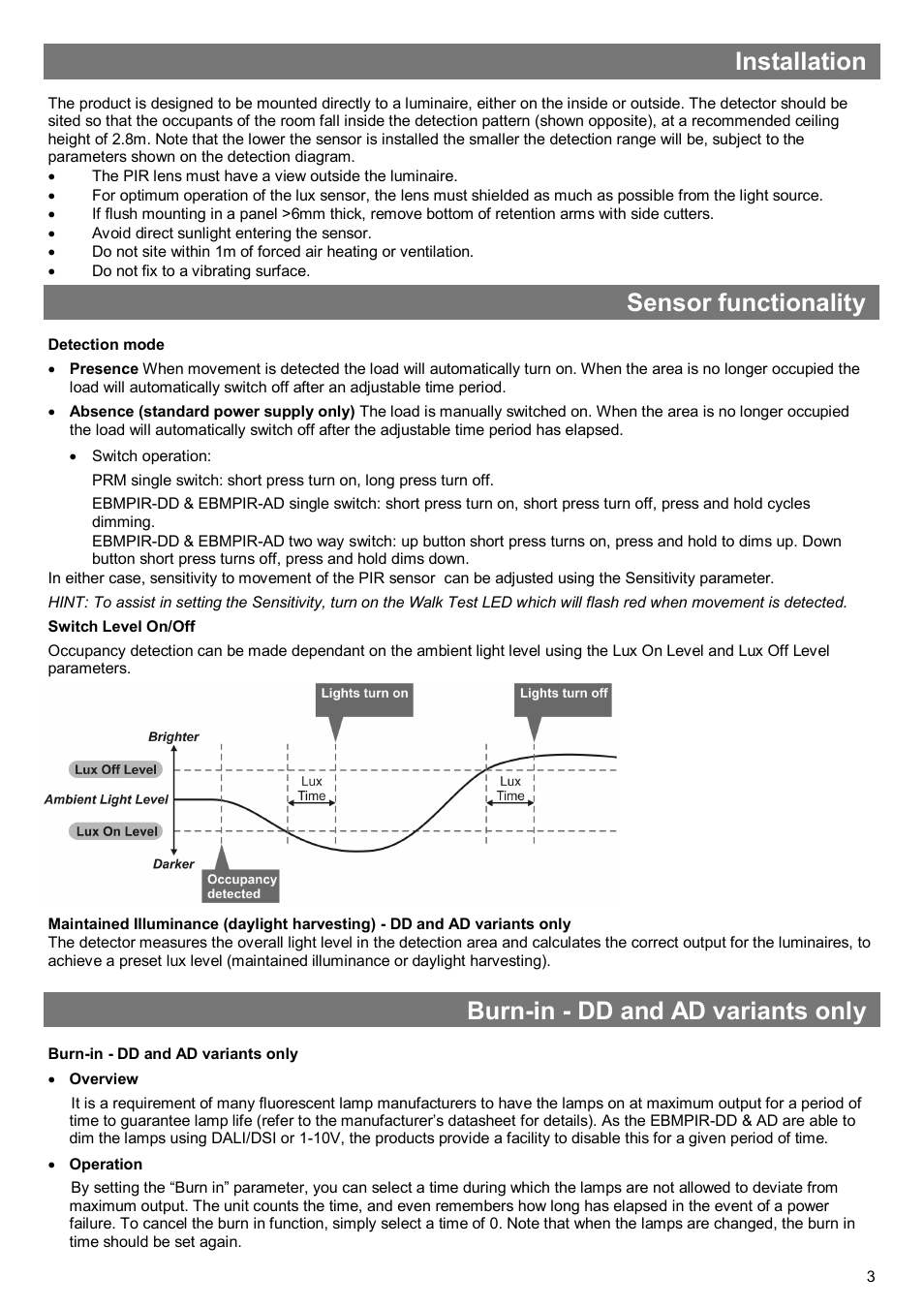 Installation | CP Electronics EBMPIR User Manual | Page 3 / 12