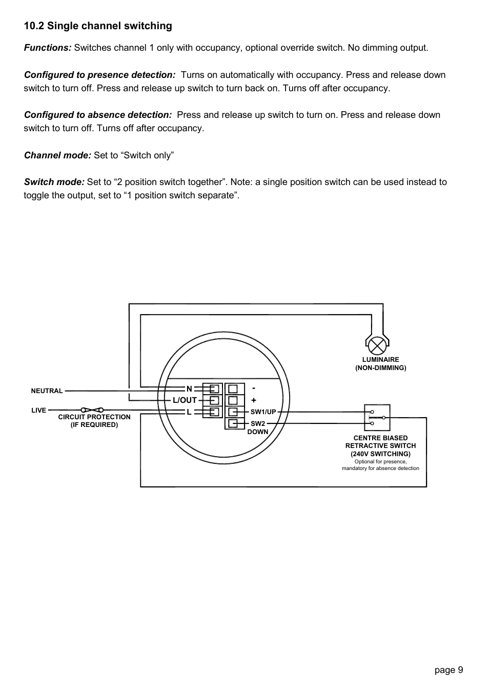 2 single channel switching, Page 9 | CP Electronics MWS3A-AD User Manual | Page 9 / 12