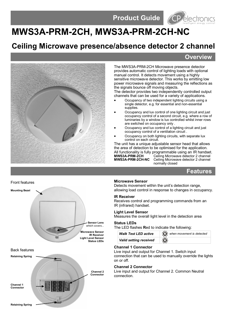 CP Electronics MWS3A-PRM-2CH User Manual | 8 pages