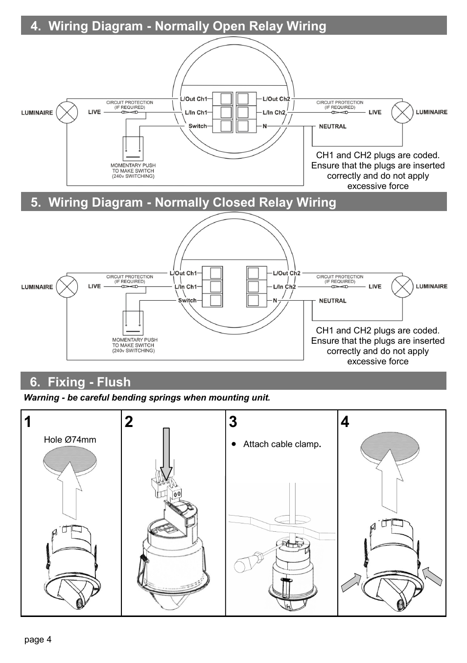 Fixing - flush | CP Electronics MWS3A-PRM-2CHC, 2CHL User Manual | Page 4 / 8