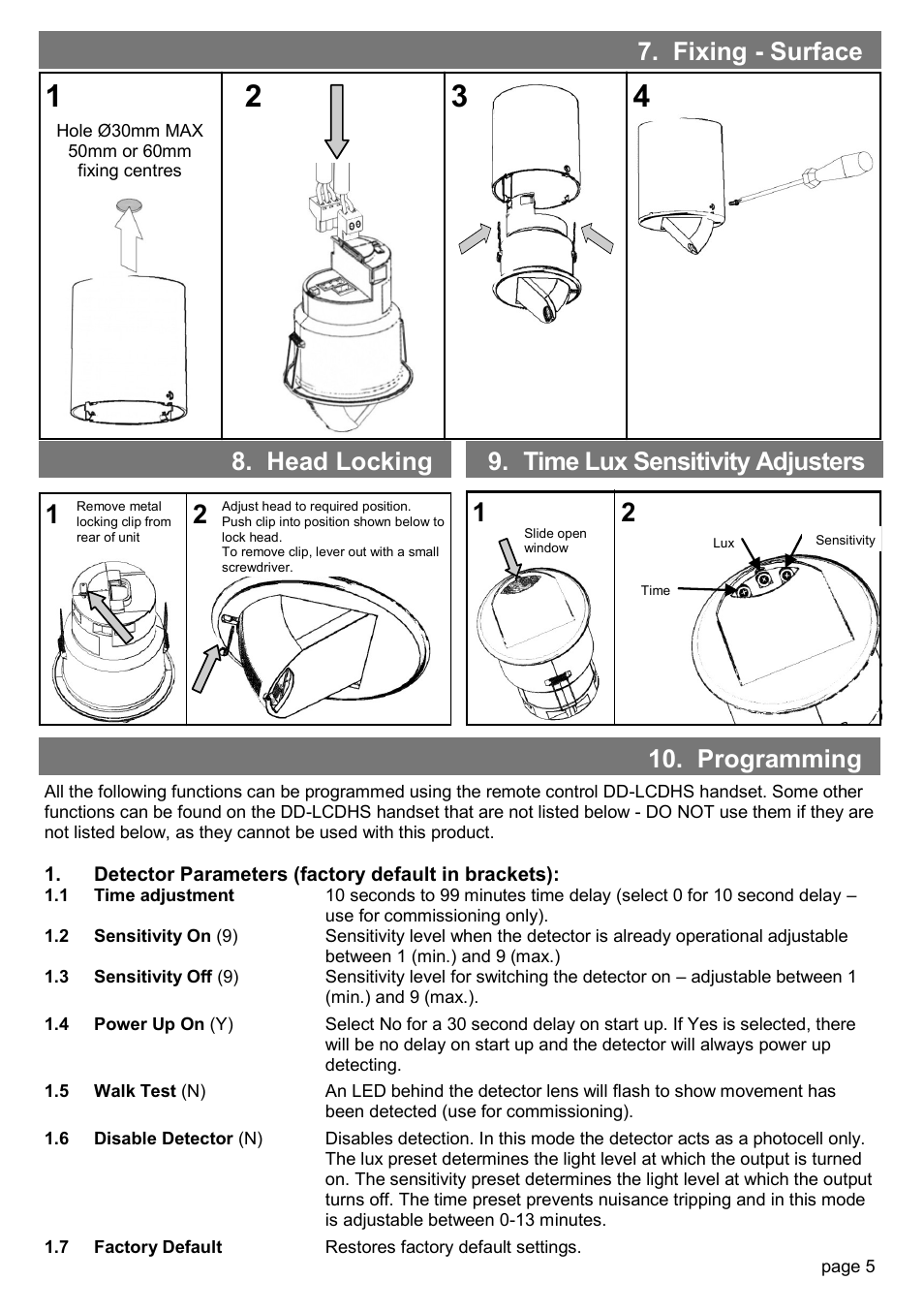 Programming | CP Electronics MWS3A-PRM-2CHC, 2CHL User Manual | Page 5 / 8