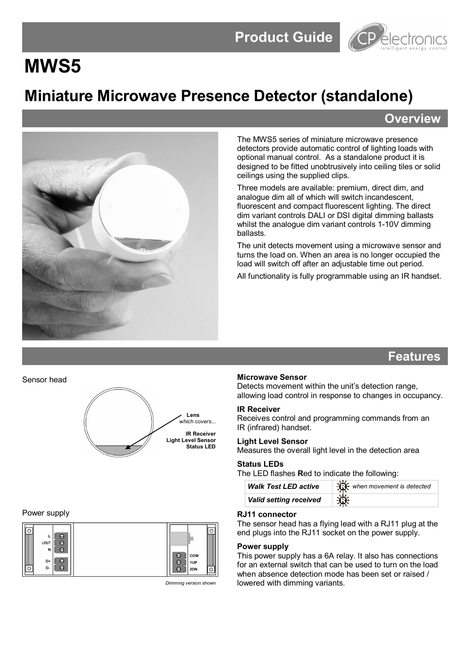 CP Electronics MWS5-SA User Manual | 12 pages