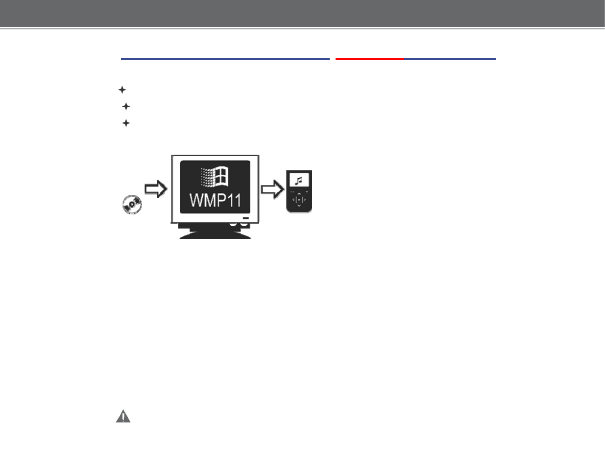 Getting started with music transfer, Windows media player 11 (wmp11) | COBY electronic MP-610 User Manual | Page 3 / 17