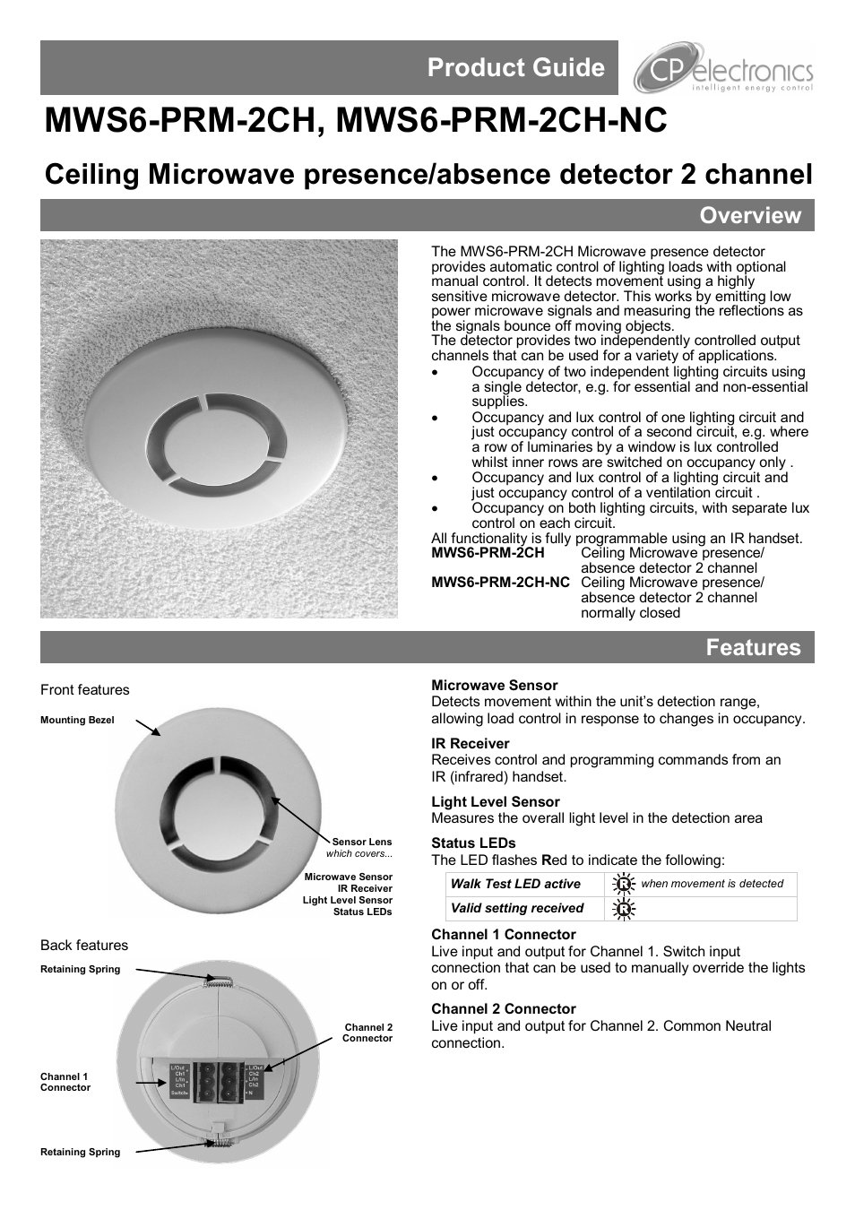 CP Electronics MWS6-PRM-2CH User Manual | 8 pages