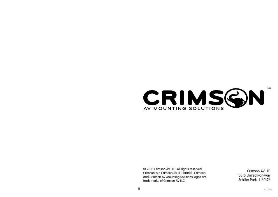 Crimson A37F User Manual | Page 8 / 8