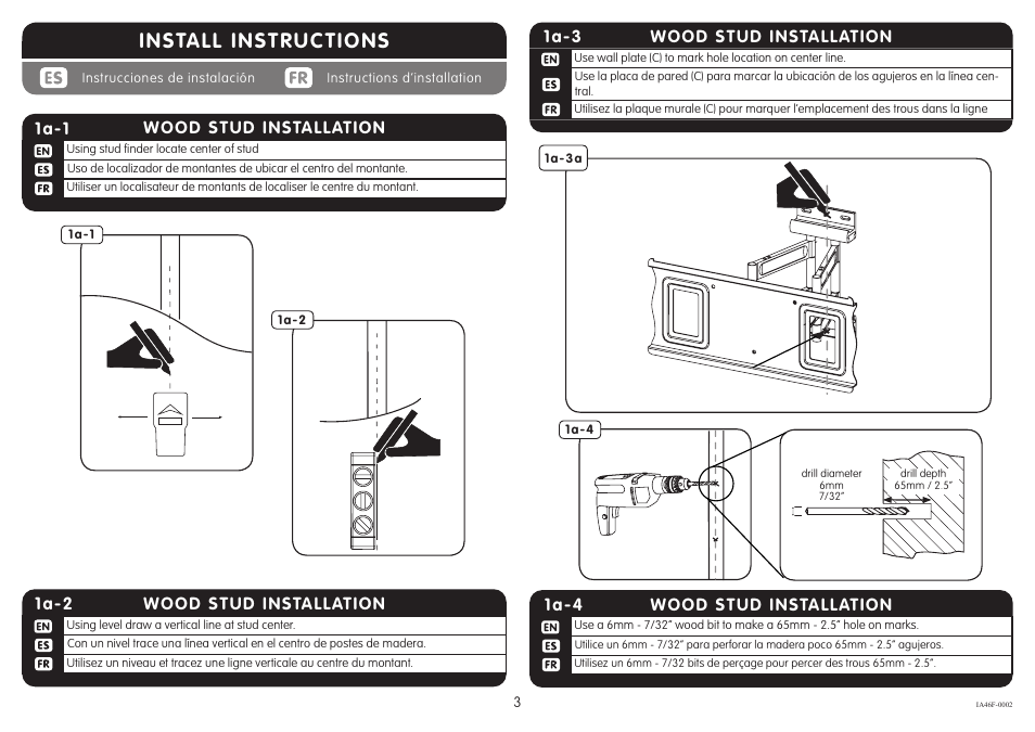 Install instructions | Crimson A46F User Manual | Page 3 / 8