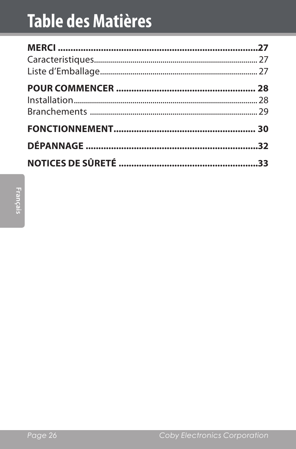 COBY electronic CSMP80 User Manual | Page 26 / 40