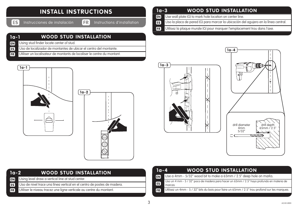 Install instructions | Crimson AU42 User Manual | Page 3 / 8