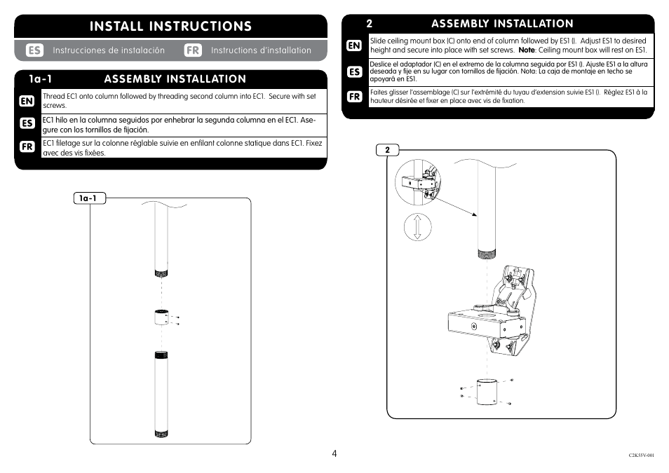 Install instructions | Crimson C2K55DV User Manual | Page 4 / 9
