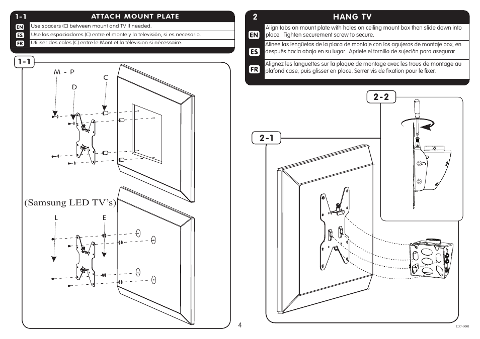 Samsung led tv’s) | Crimson C37 User Manual | Page 4 / 5