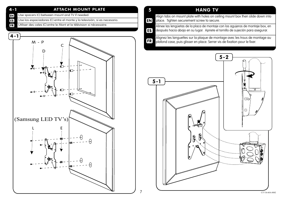 Samsung led tv’s) | Crimson C37-36A User Manual | Page 7 / 8