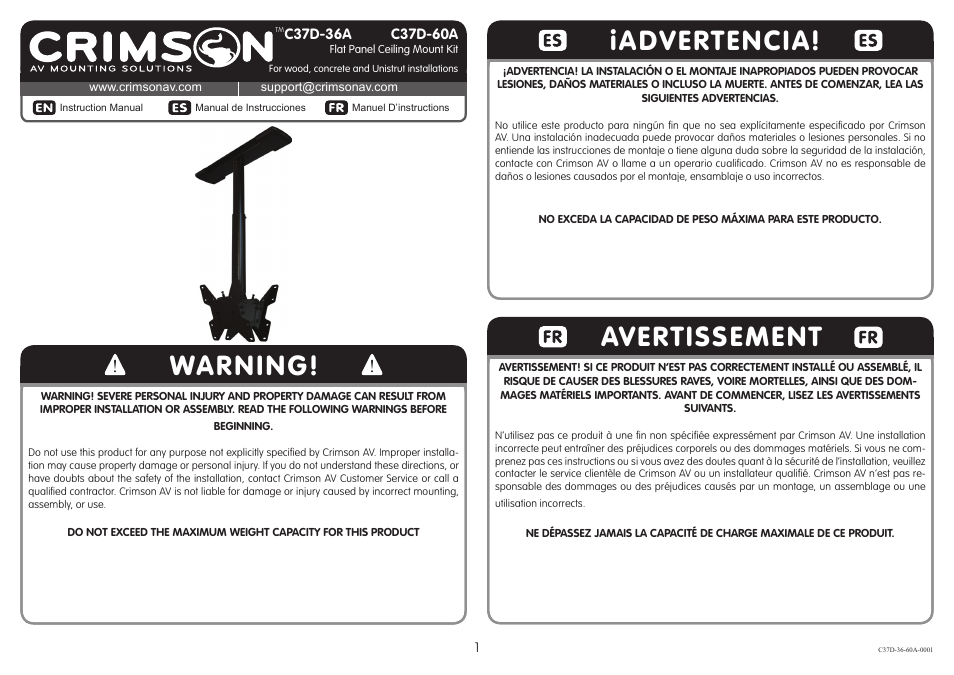 Crimson C37D-36A User Manual | 8 pages