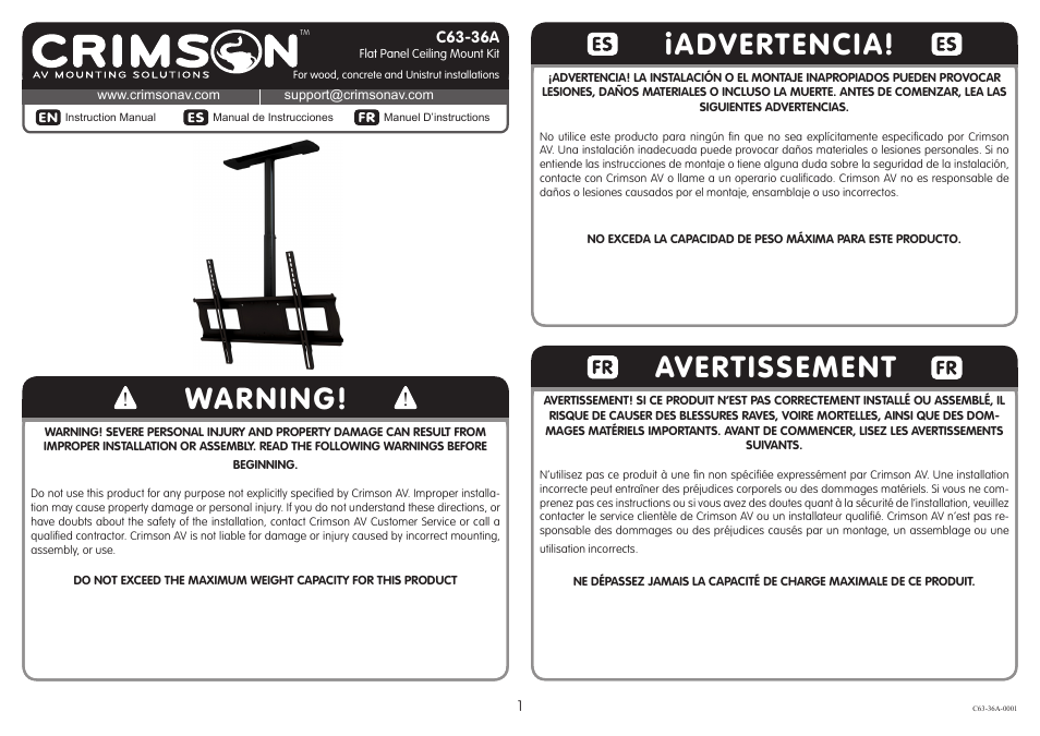 Crimson C63-36A User Manual | 8 pages