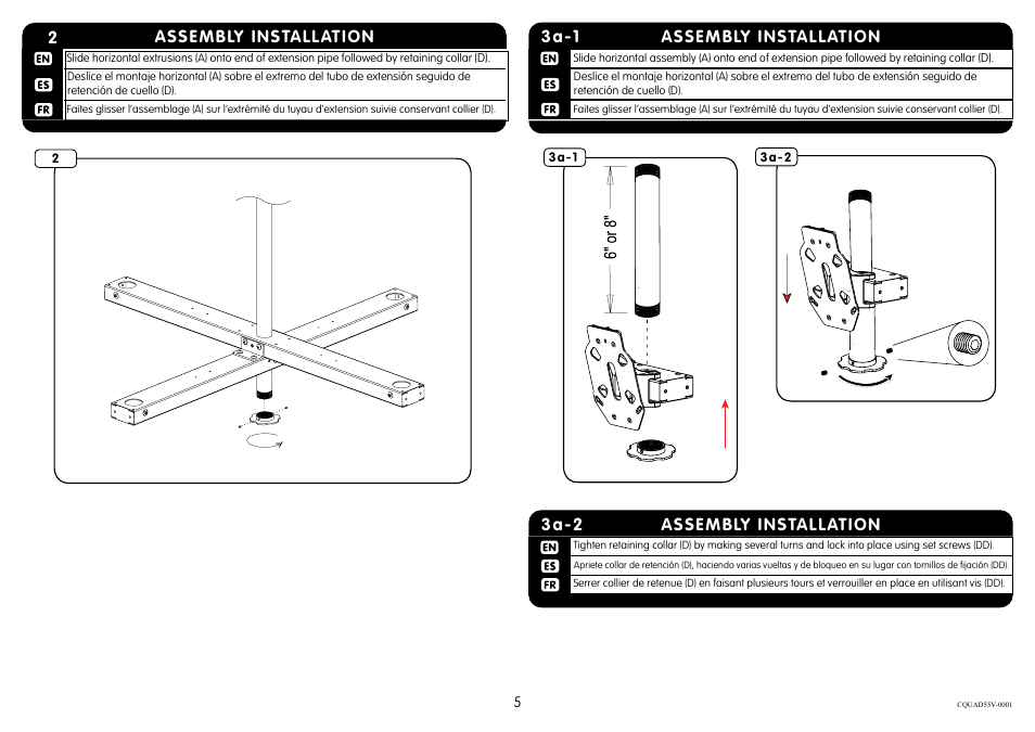 Assembly installation 2, Assembly installation 3a-2, Assembly installation 3a-1 | Crimson CQUAD55V User Manual | Page 5 / 10