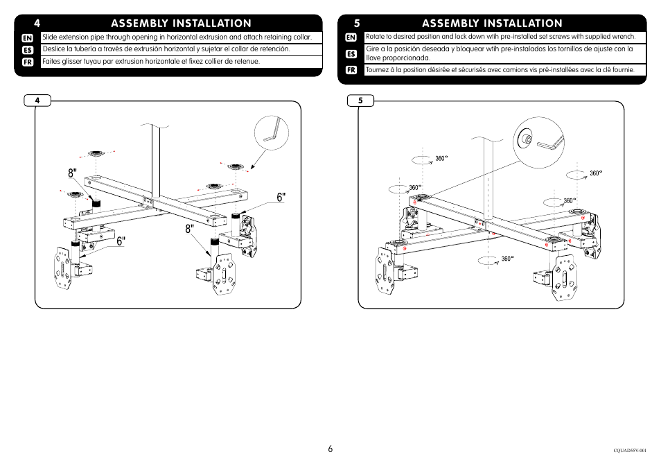 Assembly installation 4, Assembly installation 5 | Crimson CQUAD55V User Manual | Page 6 / 10