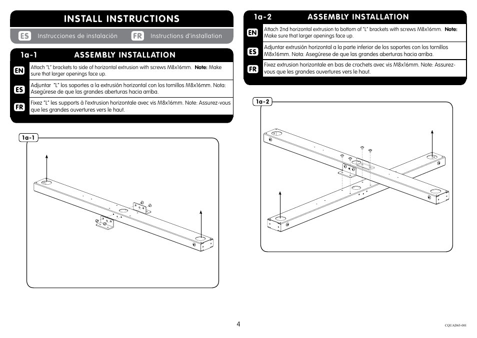 Install instructions | Crimson CQUAD65 User Manual | Page 4 / 10