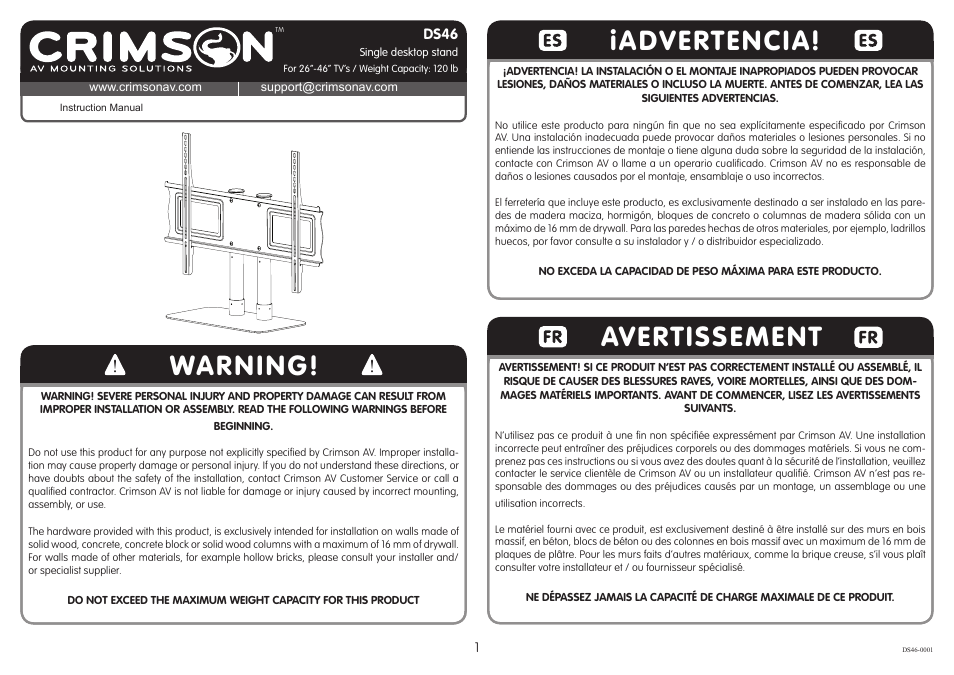 Crimson DS46 User Manual | 6 pages