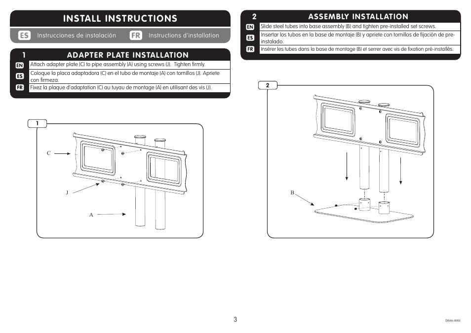 Install instructions | Crimson DS46 User Manual | Page 3 / 6