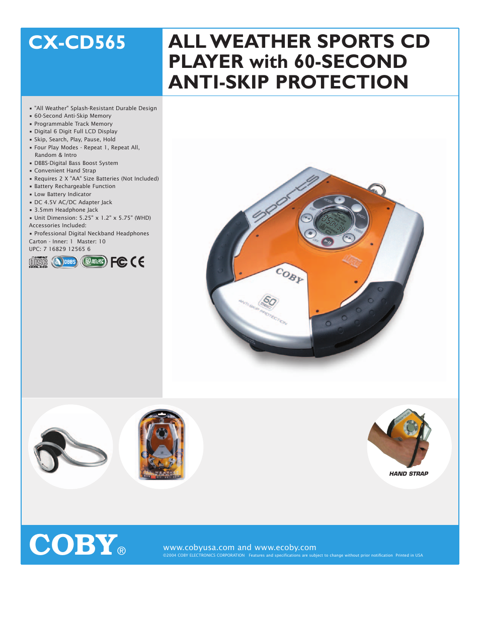 COBY CX-CD565 User Manual | 1 page