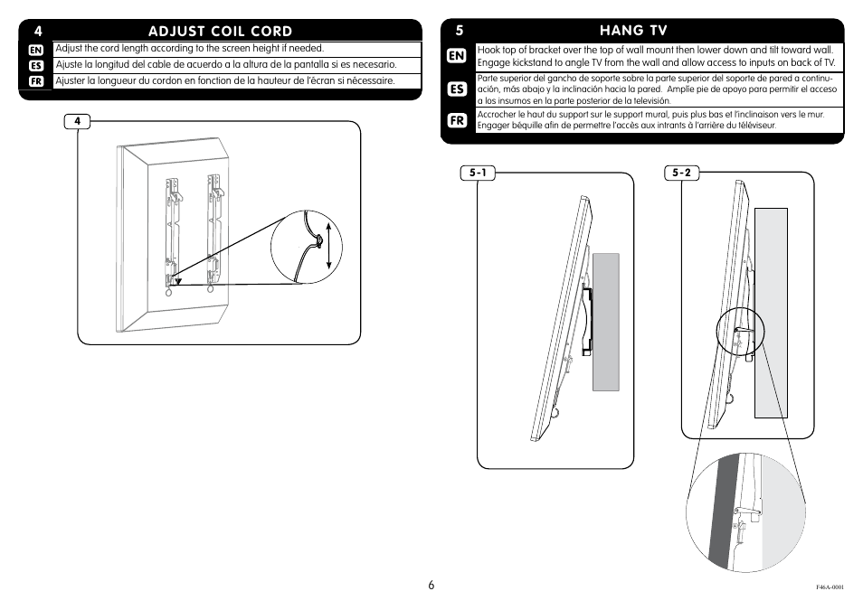 5hang tv, Adjust coil cord 4 | Crimson F46A User Manual | Page 6 / 9