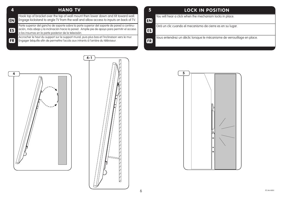 5lock in position, 4hang tv | Crimson FU46 User Manual | Page 6 / 8