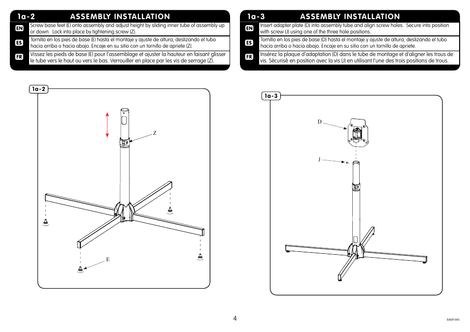 Assembly installation 1a-2, Assembly installation 1a-3 | Crimson M46P User Manual | Page 4 / 8