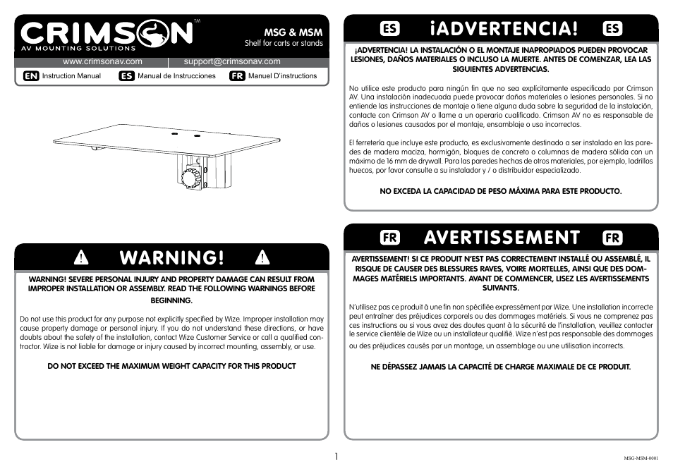 Crimson M631 User Manual | 4 pages