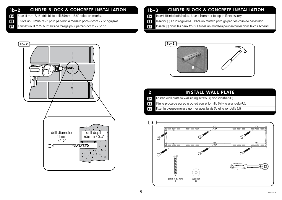 Install wall plate 2, 1b-3, 1b-2 | Crimson T80 User Manual | Page 5 / 8