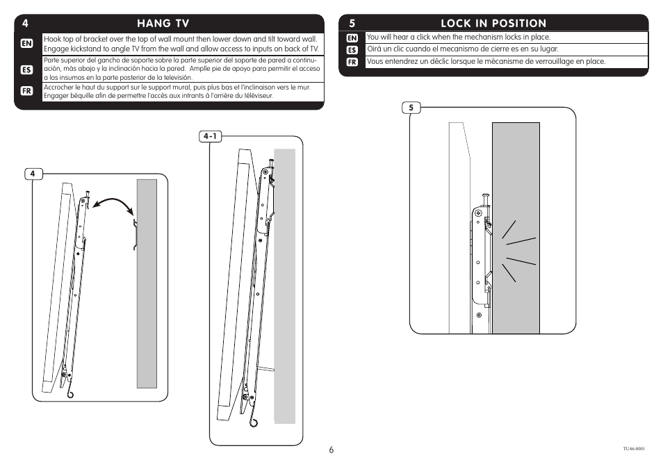 4hang tv, Lock in position 5 | Crimson TU46 User Manual | Page 6 / 8