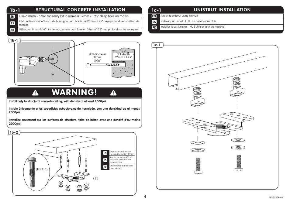 Warning, 1b-1, 1c-1 | Crimson JKR3 User Manual | Page 4 / 11