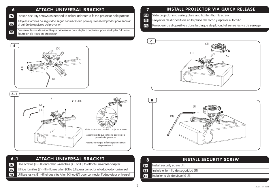 Attach universal bracket 6-1, Attach universal bracket 6 | Crimson JKS User Manual | Page 7 / 8