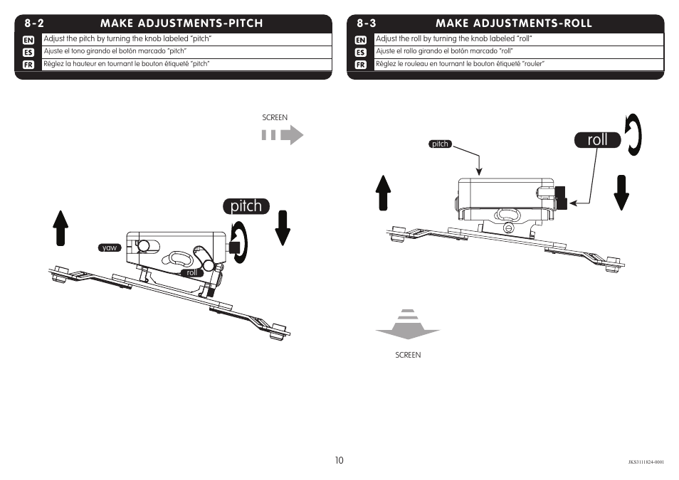 Pitch, Roll | Crimson JKS3 User Manual | Page 10 / 12