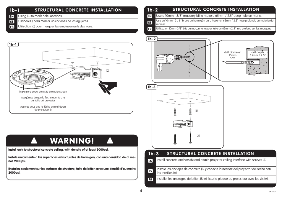 Warning, 1b-1, 1b-2 | 1b-3 | Crimson JR User Manual | Page 4 / 7