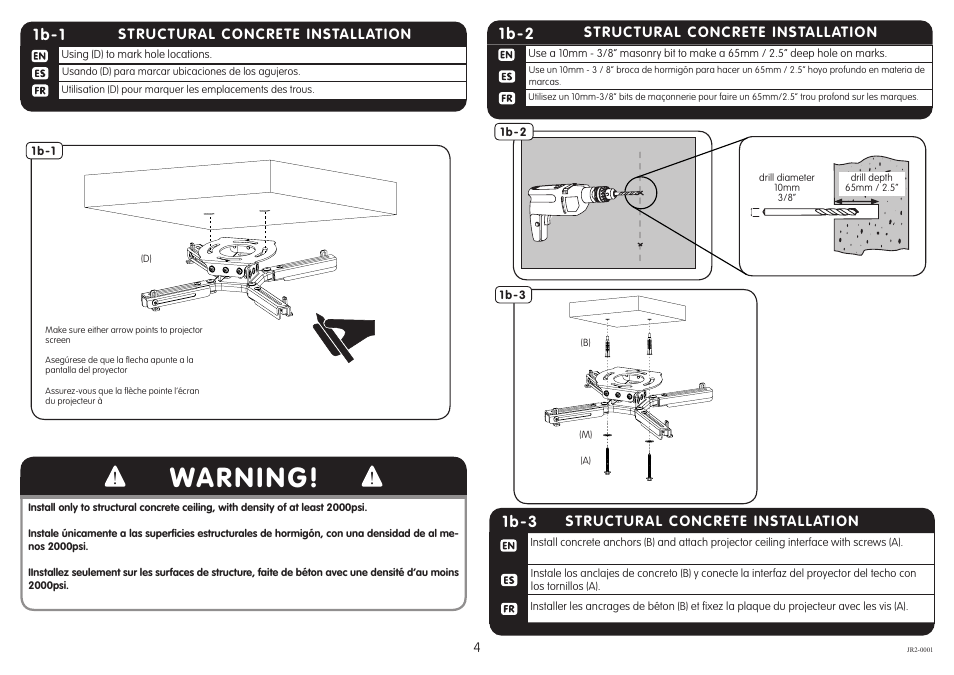 Warning, 1b-1, 1b-2 | 1b-3 | Crimson JR2 User Manual | Page 4 / 7